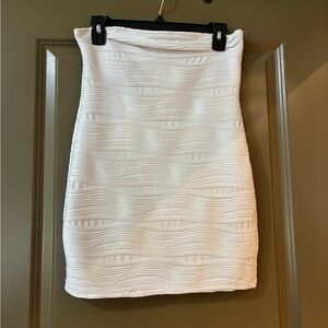 White Textured Mini Dress